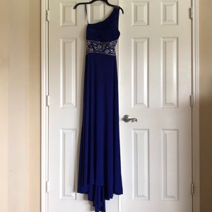 Long Backless Formal Royal Blue Dress